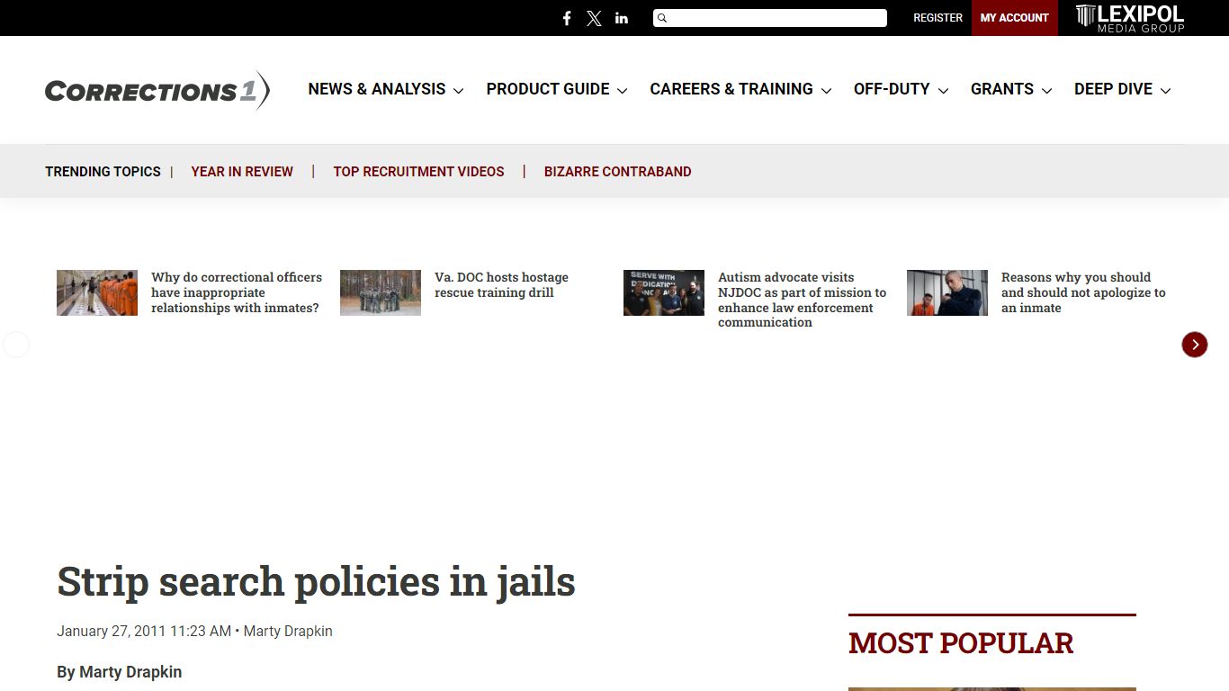 Strip search policies in jails - Corrections1